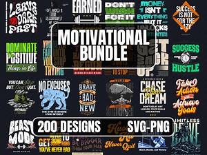 200 Motivational T-shirt Designs | SVG and PNG Files for Sublimation & Print | Trendy Urban Graphics - Etsy