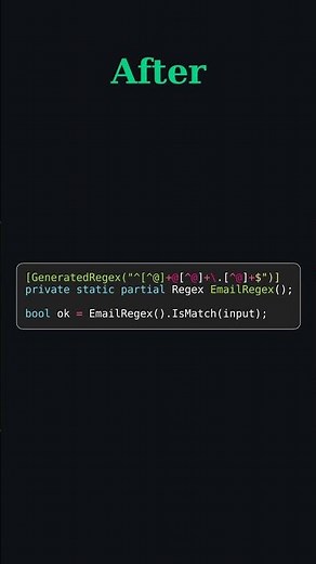 C# GeneratedRegex Speed Hack (120ms → 35ms) #Shorts