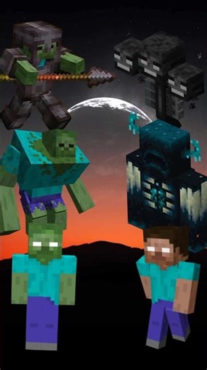 Zombie All forms vs Mobs and Herobrine 🔥😈#shorts #minecraft #zombie
