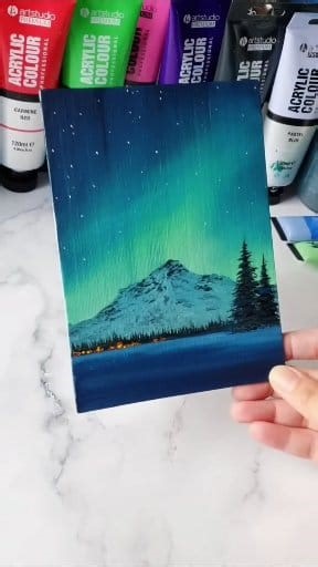 144K views · 2.8K reactions | Easy Northern Lights Painting for Beginners | Simple Aurora Borealis Acrylic Tutorial #AcrylicPainting #PaintingTutorial #ArtForBeginners #DIYArt #NorthernLights #AuroraBorealis #NightSkyPainting #EasyArt #ArtVibes | Jay Lee Paintings | Facebook