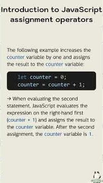 👩‍💻Introduction to JavaScript assignment operators (JavaScript Assignment Operators)
