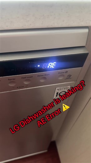 LG dishwasher had an AE error due to a leak. Fixed, tested, and working perfectly! #lgdishwasher #appliancerepairs #fixedit #nomoreleaks #testedandworking