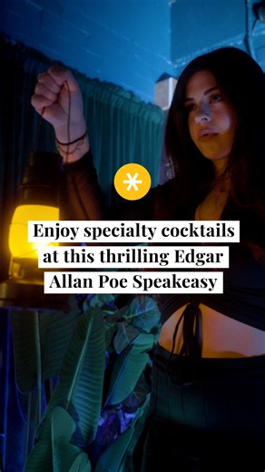 Sip themed cocktails at this Edgar Allan poe Speakeasy! 🐦‍⬛🍹 [LINK IN COMMENTS] | Secret NYC