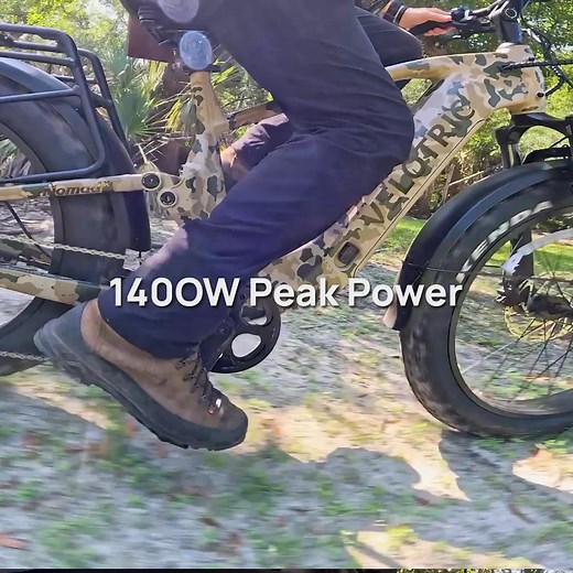 1.1K views | Unleashed: Velotric Nomad 2X Ebike! ⚡ 1400W Peak Power & 105Nm Torque - Conquer any hill. ⚡ 560 lbs Max Payload - Haul gear, groceries, or ride with confidence. ⚡ 75 Mile Max Range - Explore further than ever. ⚡ Full Air Suspension - Smooth ride over rocks, sand, or trails. | Velotric E-bike | Facebook
