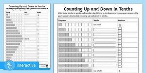 Interactive PDF: White Rose Maths Supporting Year 4: Spring Block 3 Fractions: Count in Tenths (Year 3 Revision)