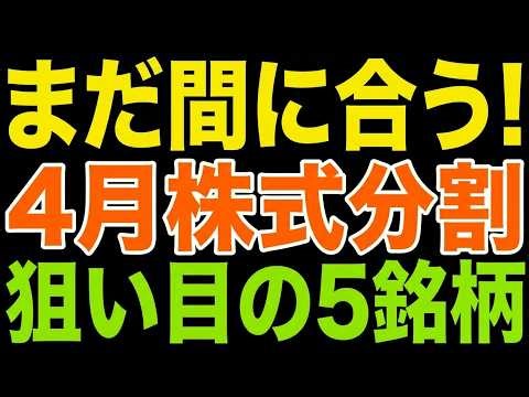 【まだ間に合う！】4月株式分割！狙い目の5銘柄はコレで決まり！