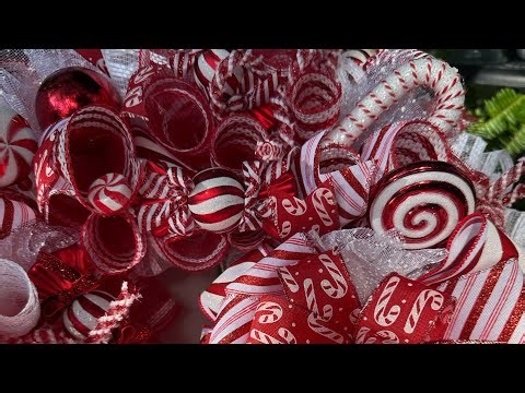Create This Beautiful Peppermint Candy Theme Mesh Wreath‼️❤️