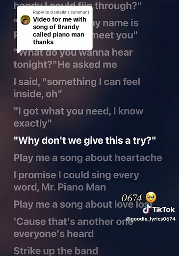Piano Man by Brandy - Lyrics Video