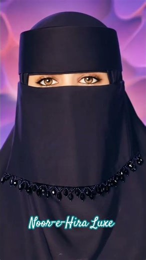 Elegant Stone Work Naqab | Black Naqab for Hijabi Sisters | Pakistani Modest Fashion