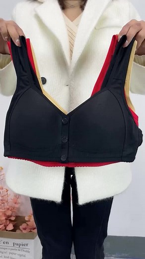 Solid color front open button bra, convenient and fast, comfortable and breathable to wear!!!