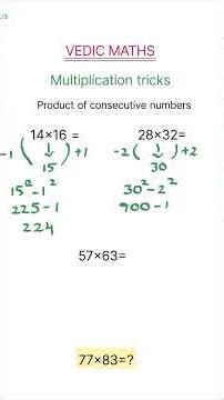 Vedic maths - 2 digit multiplication tricks ( product of consecutive numbers)