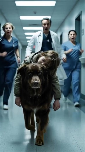 The ER doors burst open. A bleeding German Shepherd limped in, guarding a little girl who was cold and bruised. The dog wouldn’t let anyone near her. Under the mud and blood, I saw a black vest. I wiped it clean: POLICE K-9. A hero dog. Then the dog stood up and walked to the ambulance bay doors. A man stood outside in the rain, watching. The dog let out a deep, hateful growl. The light hit the vest again. It wasn’t mud covering the first word. It was dried blood. The vest didn’t say POLICE. It 
