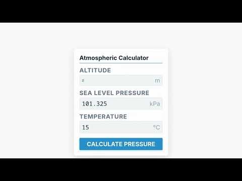 Air Pressure At Altitude Calculator — How to Use It | Engineering Tool