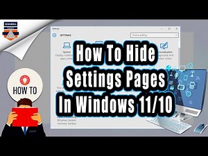 How To Hide Settings Pages In Windows 11/10 | Windows 11 tips and tricks