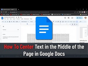 How To Center Text in the Middle of the Page in Google Docs (Tutorial)