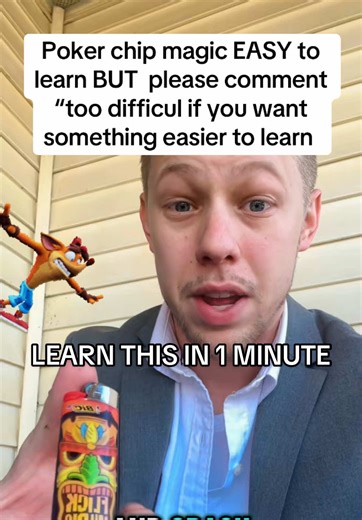 Simple magic trick tutorial with a poker chip #poker #creatorsearchinsights #fyp #magic #tricks