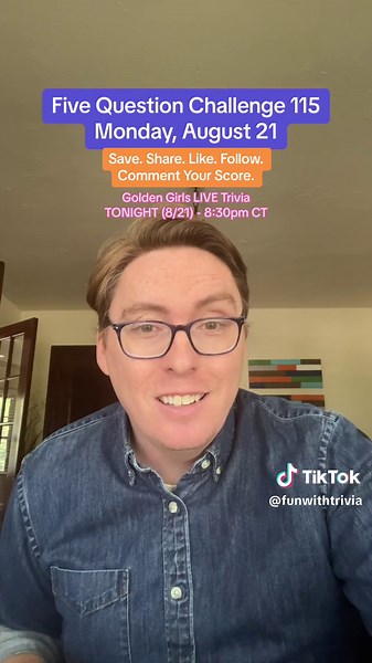 Five trivia questions in topics including film, history, government, country music, animals, science, literature, and sports. How many did you get right? #trivia #funwithtrivia #jeopardy #gameshow #quiz #funfacts #triviachallenge #didyouknow