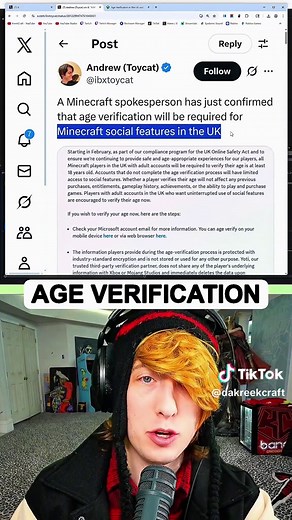 Minecraft Introduces Age Verification System