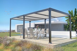 Pergola autoportante aluminium gris anthracite, Memphis 3X6M | Leroy Merlin