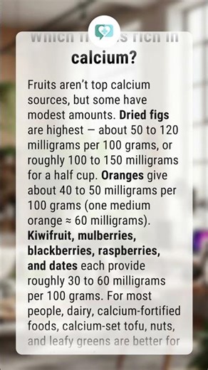 Which fruit is rich in calcium?