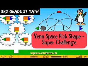 Venn Space Pick Shape - 3rd Grade ST Math Super Challenge With JiJi The Penguin