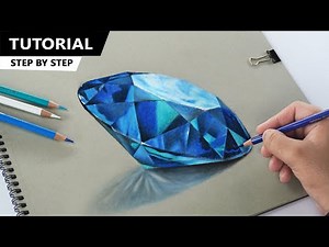 How to Draw Blue Diamond - Easy Step by step