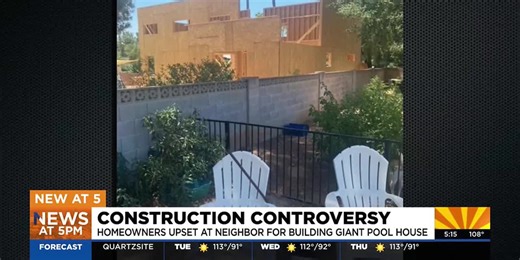 Construction controversy: Phoenix homeowners upset at neighbors' giant pool house
