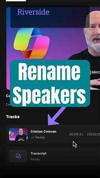 Rename Speakers on Uploaded Files in Riverside #riverside