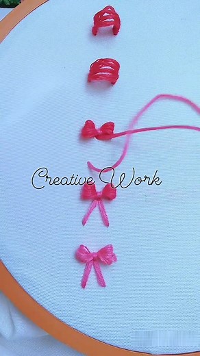 Cute bow making video😍 #cute #bow #embroidery #reels #viral #Amazing | Creative Work