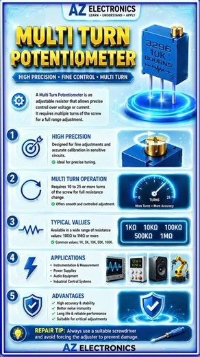 Multi-Turn Potentiometer Explained | How It Works, Types, Testing & Applications