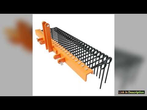 72 Inch Pine Straw Needle Rake 3 Point Landscape Rake Steel Spring Tow Behind Rake Tractor Rake
