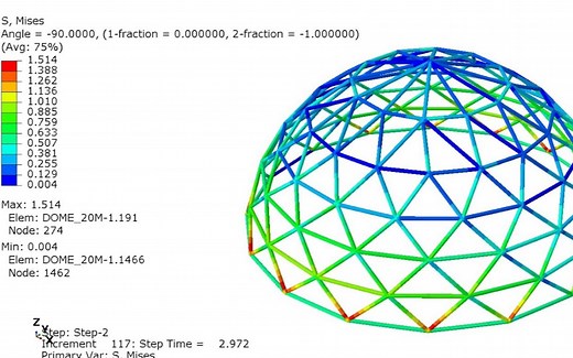 ABAQUS Tutorial_Frequency analysis of geodesic dome modeling and simulation