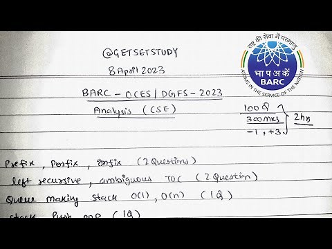 BARC Computer Science OCES/DGFS-2023 | Memory Based Analysis for Computer Science | Get Set Study
