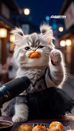 Miso Eating Takoyaki ASMR 🐙🐱 (So Hot!!) #aiasmr #viralasmr #animalasmr #podcastasmr #petasmr