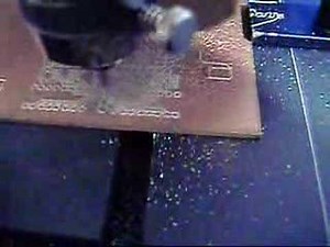EMC2 running Hermes engraver making PCB