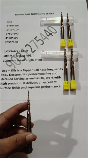 Tapper ball nose long series#carving tools #3d router tools #cnc