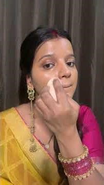 Yellow saree glam makeup tutorial with affordable product ..#makeup #makeuptutorial #softglamlook