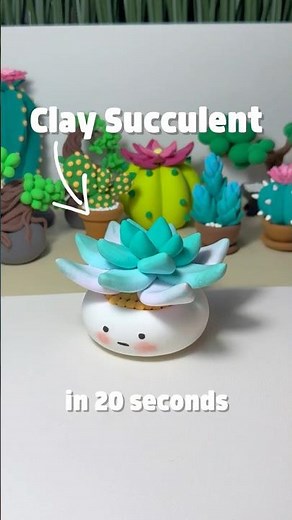 20-Second Clay Succulent DIY - Super Fast & Easy! #diy #clay #succulent