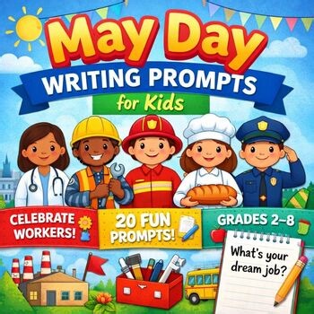 May Day Fun Writing Pack | Community Helpers & Jobs Prompts (Grades 2–8)