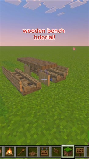 wooden bench tutorial! #minecraft #minecraft #minecraft #minecraft #minecraft #minecraft #viral
