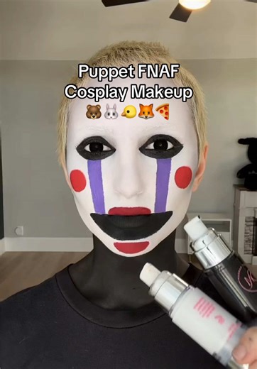 Puppet FNAF makeup with our Sunset Makeup Colorful Foundations 🎭 #fnafcosplay #thepuppetcosplay #facepaint #cosplaymakeuptutorial #sfxmakeup