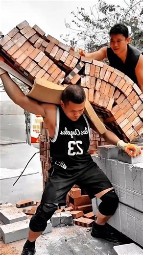 Brick Carrying Work Tool Using Manual Shoulder Support #worktool