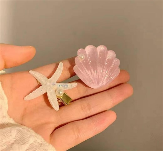 Seashell Starfish Hair Clips, Beach Hair Accessories Set - Etsy