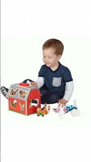 Melissa & Doug Take-Along Wooden Toy Barn