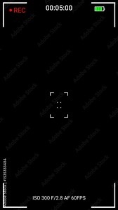 Recorder camera screen vertical mobile overlay with alpha channel. Camera Recording Screen Overlay. Video Footage 4k