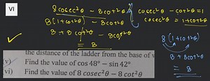 the distance of the ladder from the base of (v) Find the value ... | Filo