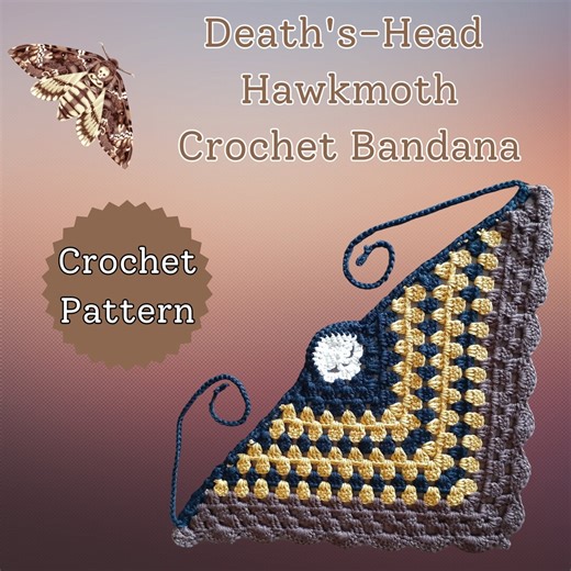 Death's-head Hawkmoth Crochet Pattern | Skull Moth Bandana - Etsy