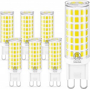 hansang G9 LED Bulb 6W(60W Halogen Equivalent), G9 Light Bulb Bi Pin Base, Natural White 4000K G9 Base Bulbs for Chandeliers, 600LM Non-Dimmable No Flicker, 6 Pack