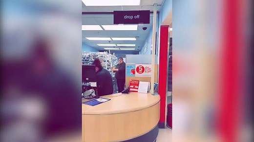 Woman completely destroys Target pharmacy with huge stick