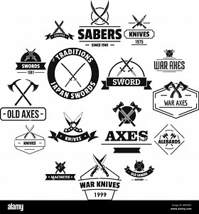 Steel arms logo icons set, simple style Stock Vector Image & Art - Alamy